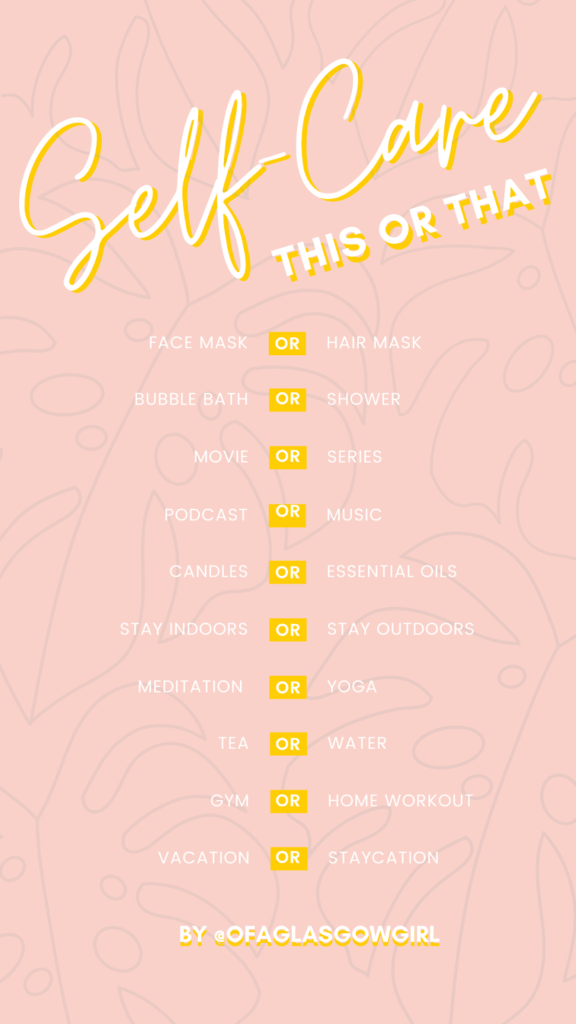 Self care this or that instagram template Self care this or that instagram template