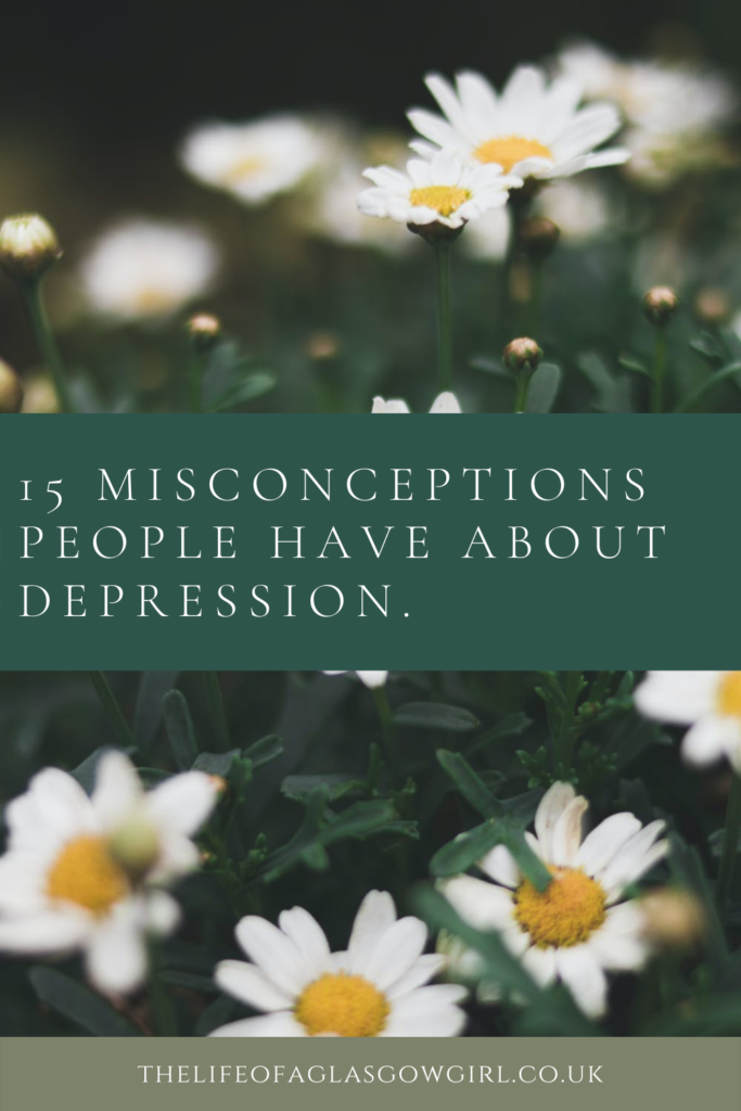 15 Misconceptions People Have about Depression pinterest graphic