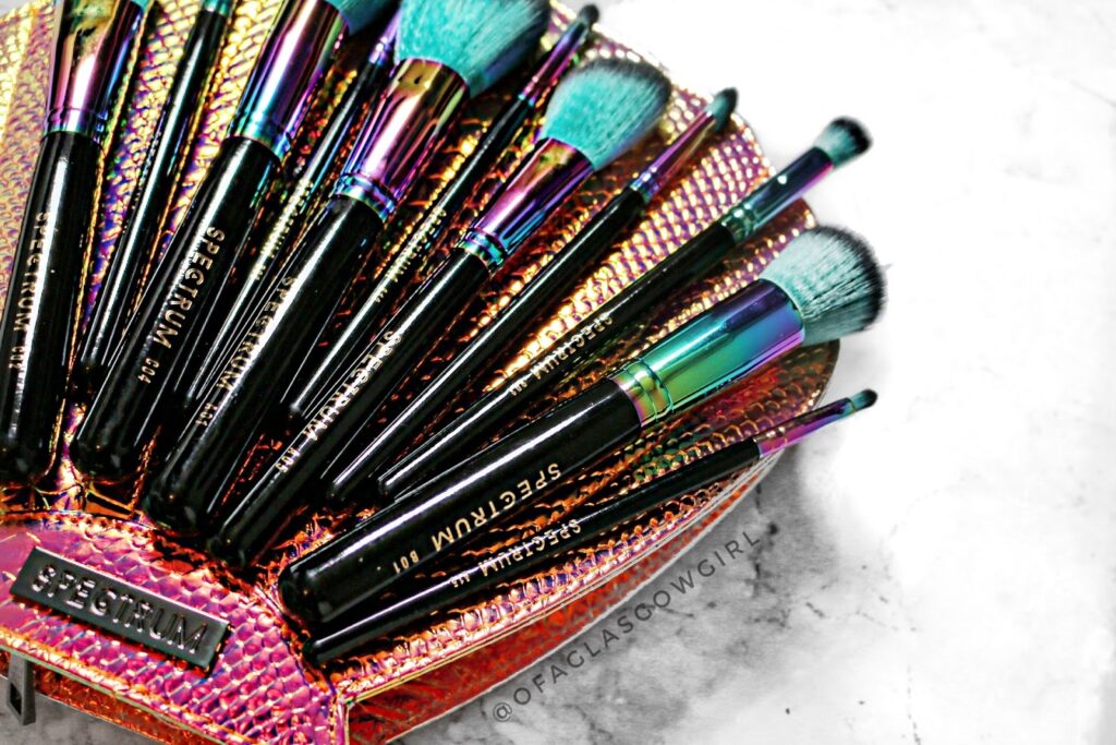 Extreme close up of The Siren Shell make-up brush set from Spectrum Collections