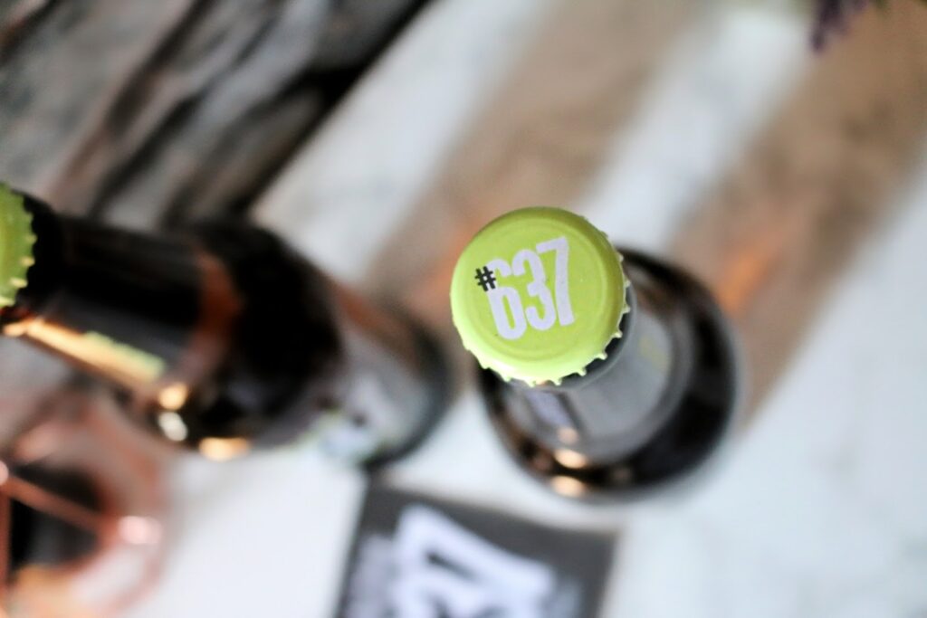 Close up of bottle lid of ACRE Rare apple cider