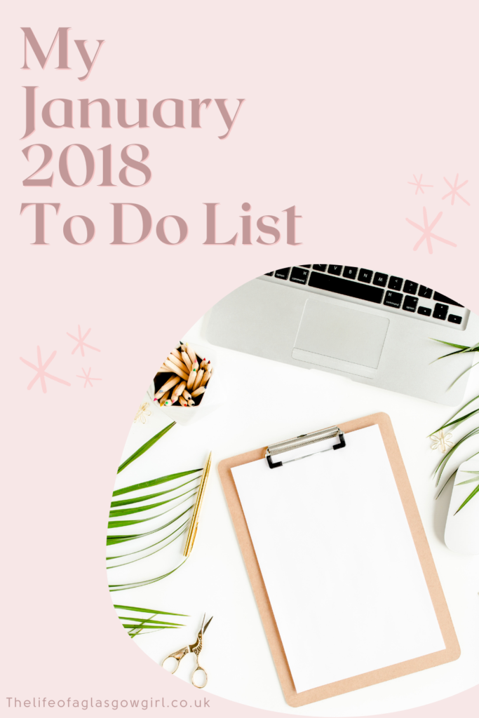 My January "To Do List" Pinterest image 2018