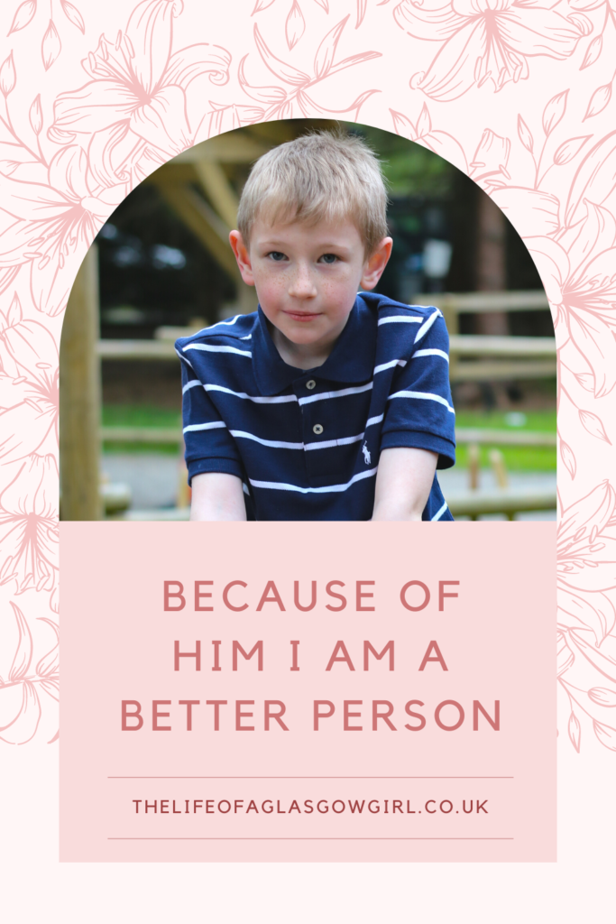 Pinterest Graphic for Because of Him I am a Better Person Blog post on Thelifeofaglasgowgirl.co.uk