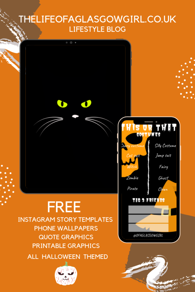Free Halloween Themed Instagram Templates and Graphics Pinterest Graphic