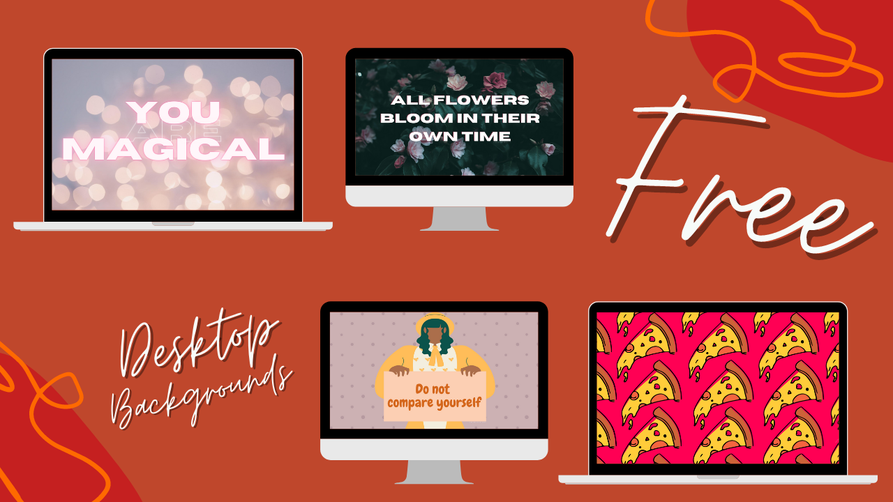 5 free desktop background on thelifeofaglasgowgirl.co.uk Graphic showing the 4 free desktop backgrounds available