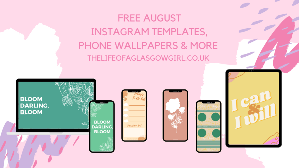 Graphic showing a selection of the freebies available on thelifeofaglasgowgirl.co.uk