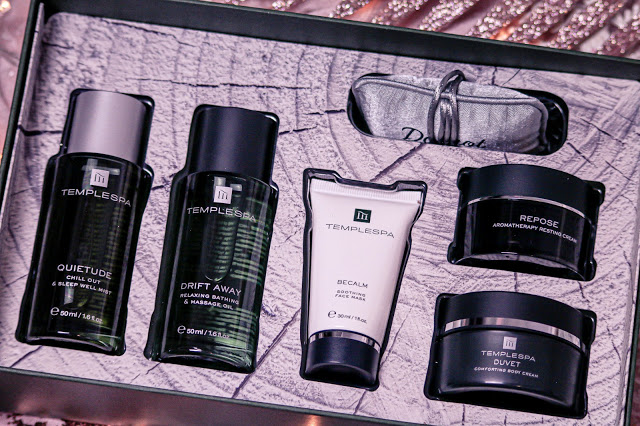 Close up of Temple Spa Do Not Disturb set