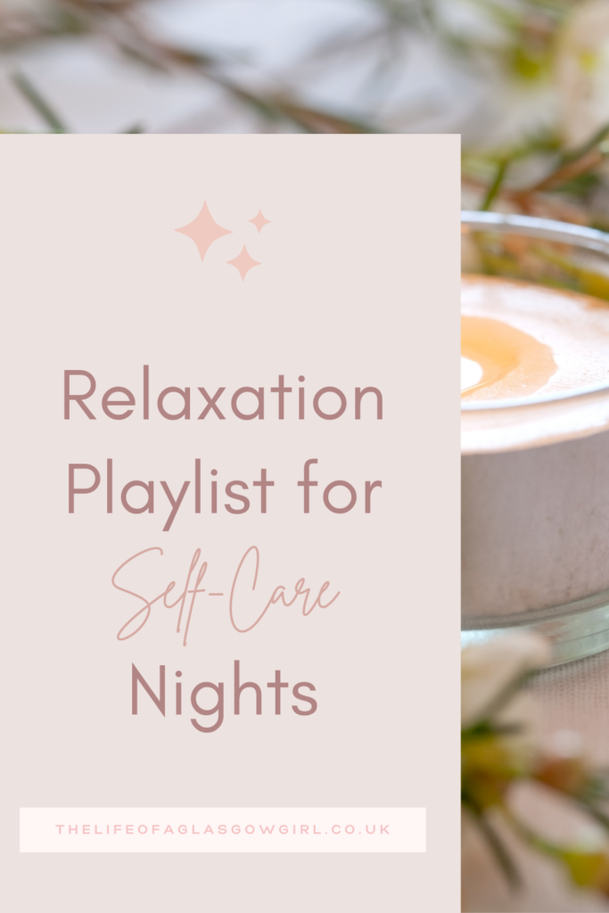 Relaxing Spotify Playlist for Self-Care night Pinterest Graphic