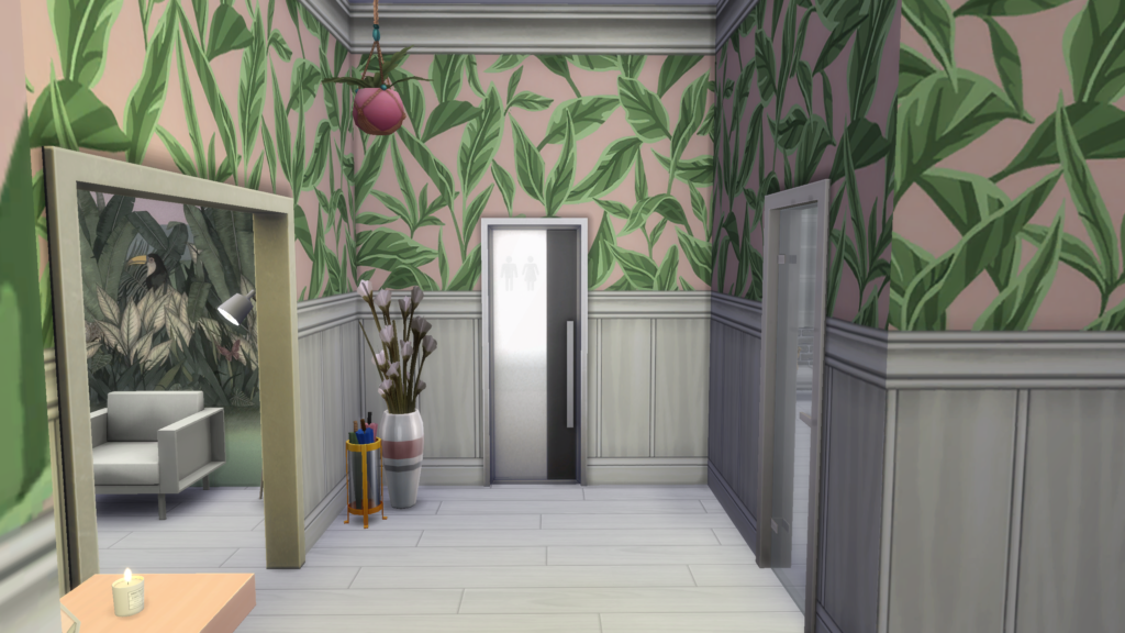 screenshot from sims 4 of hallway