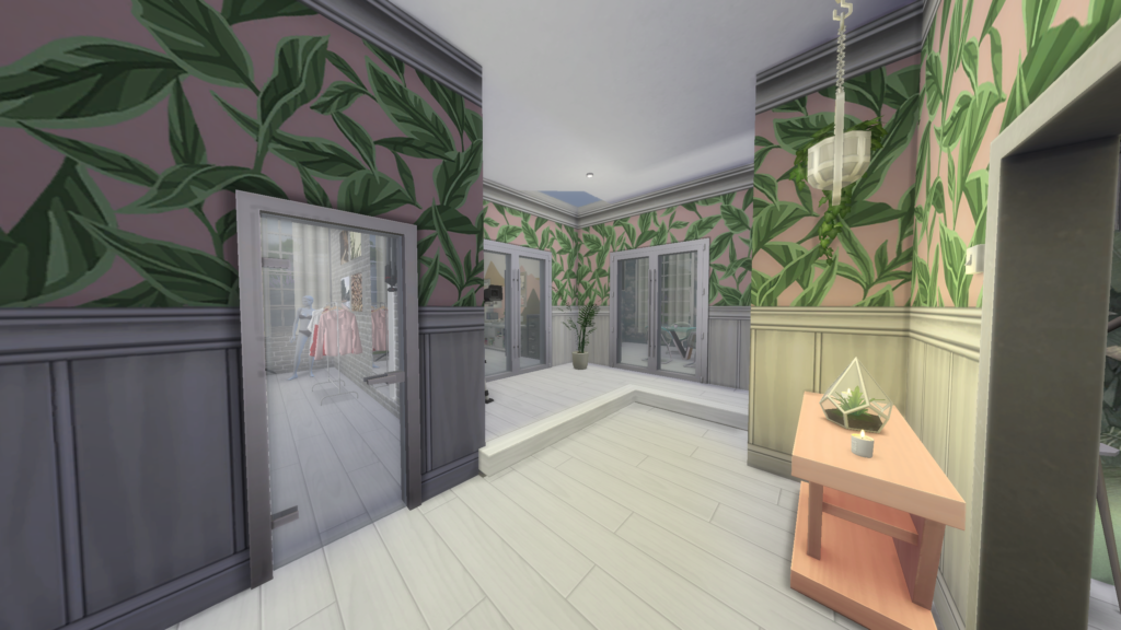 screenshot from sims 4 of hallway