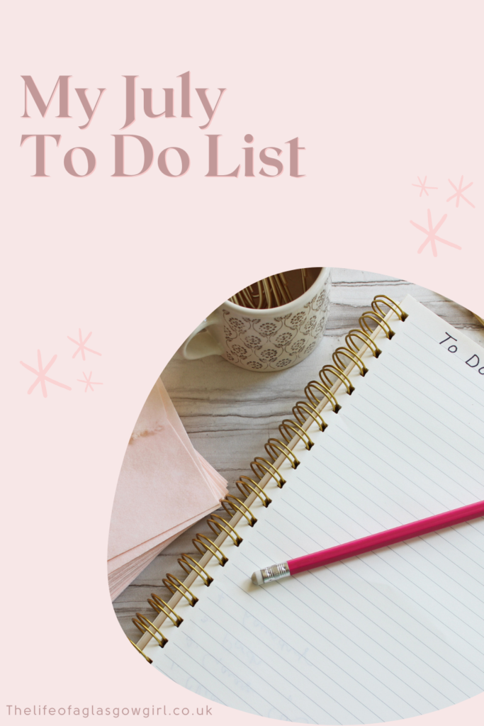 July to do list pinterest image