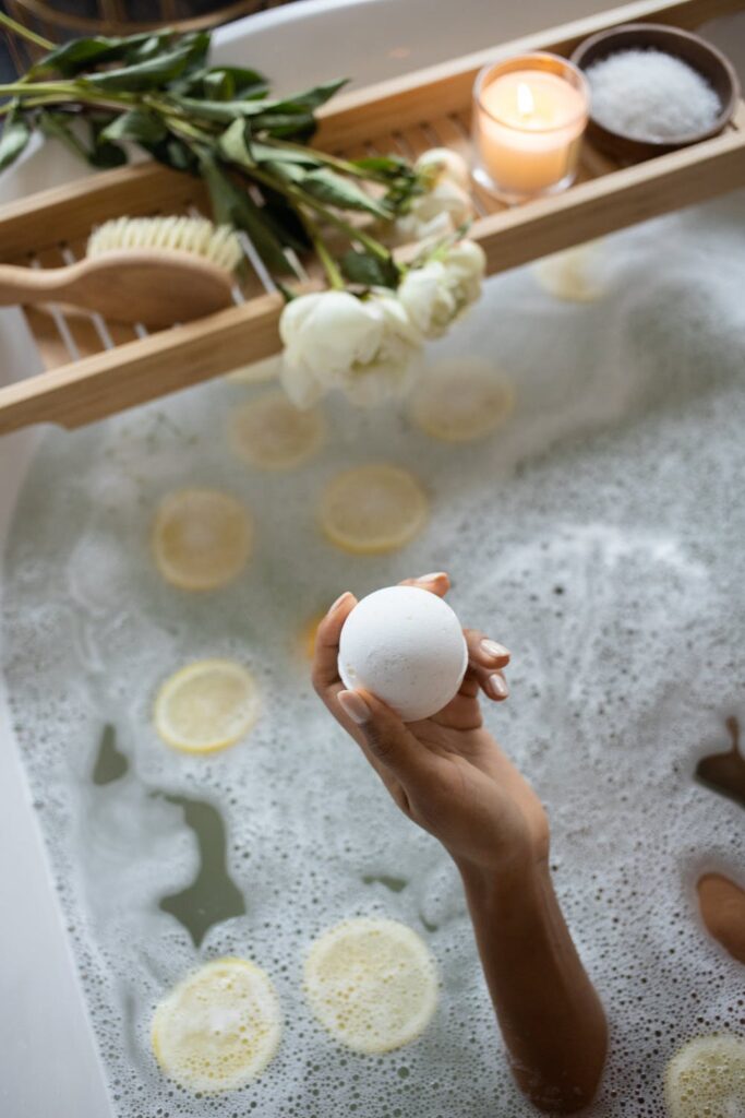 Self-Care Doesn't Have to be Complicated - Stock photo of a bath bomb in a bath by Monstera
on pexels