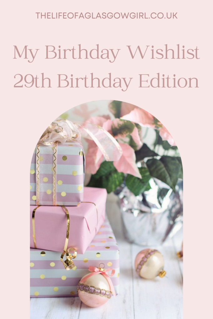 My birthday wish list pinterest graphic