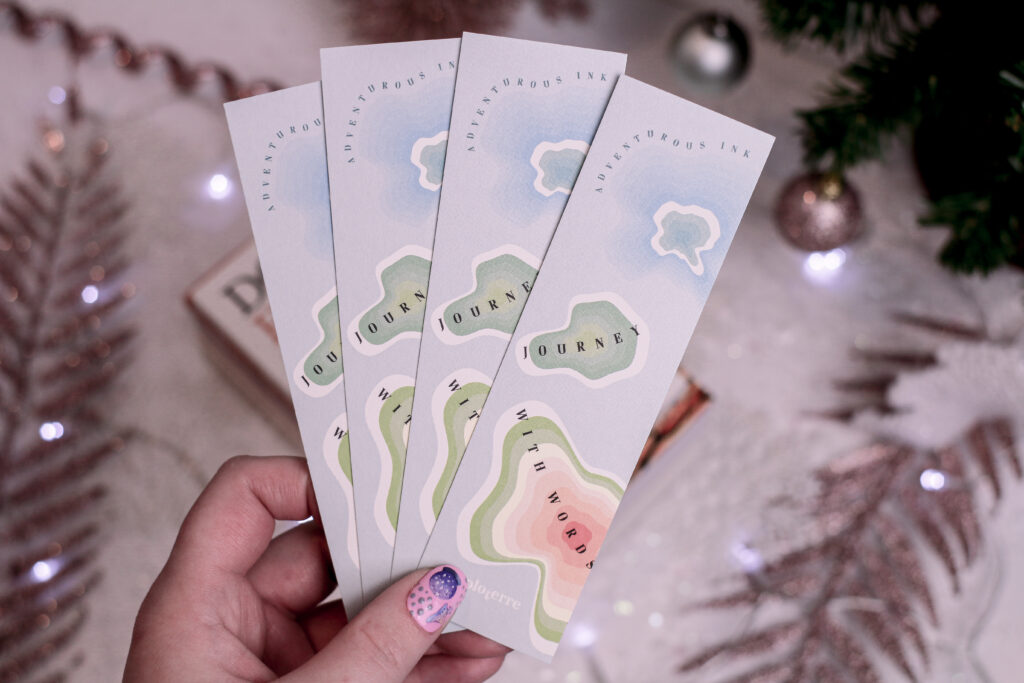 Close up of 4 bookmarks from Adventurous Ink 