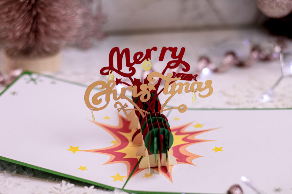 Close up of a pop up cards from Pop-Up Pigeon