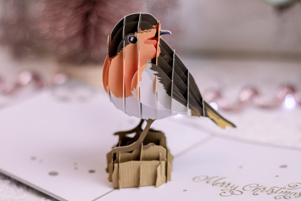 Close up of a pop up cards from Pop-Up Pigeon