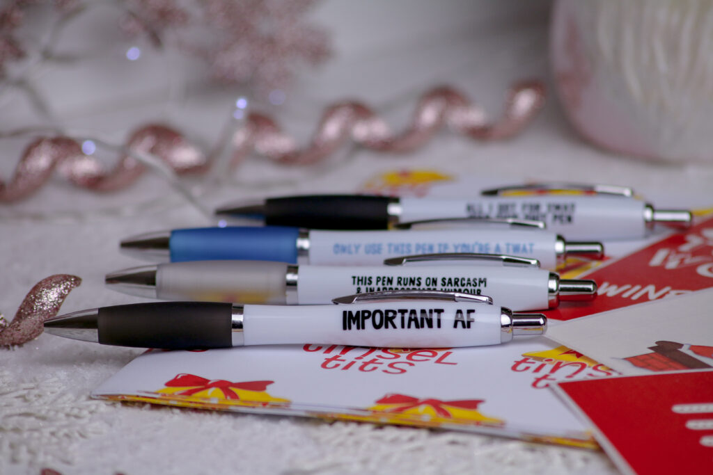 Close up of 4 pens from Love Layla