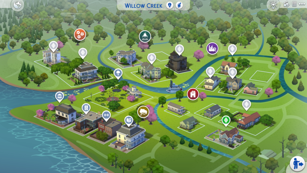 Screenshot of The Sims 4 Willow Creek World