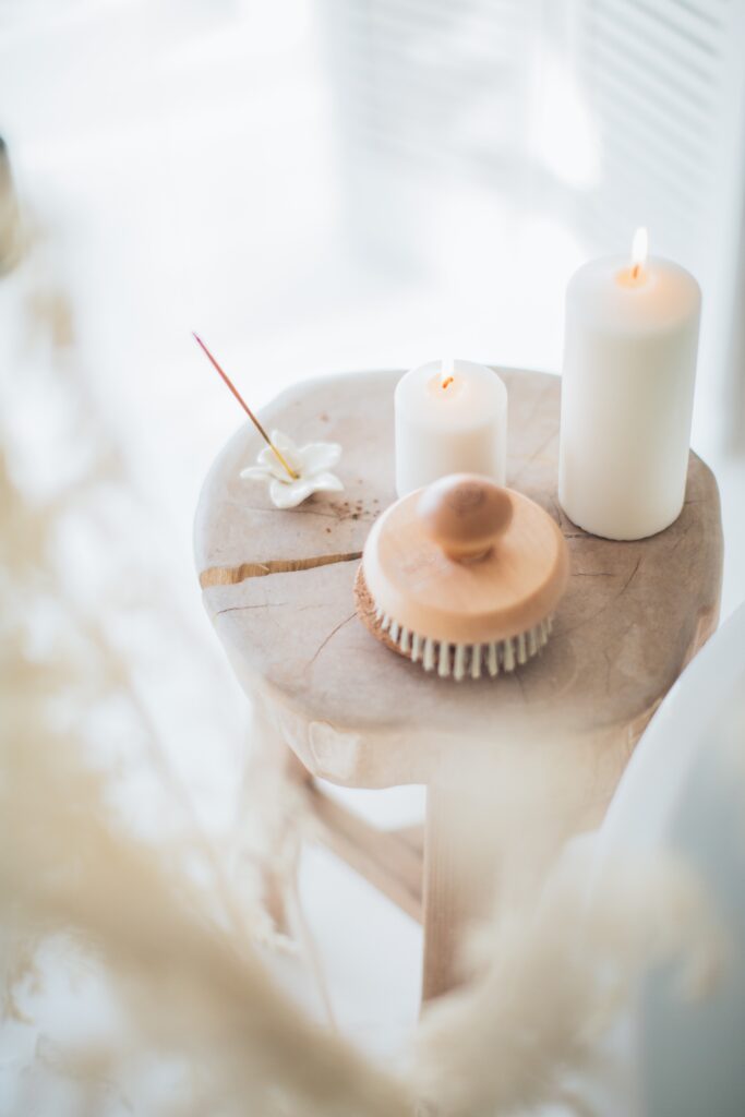 Stock photo from pexels by Elina Fairytale of Incense and White Candles on a Stool