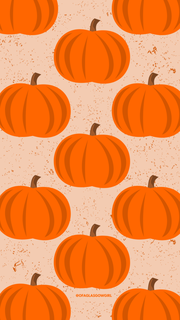 Free Autumn Phone Background - Graphic with pumpkin pattern