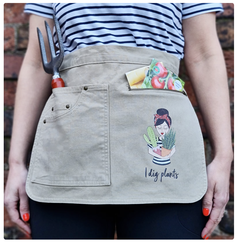 Photo of a personalised Plant Lady Gardening Apron by SYDANDCO on Etsy
