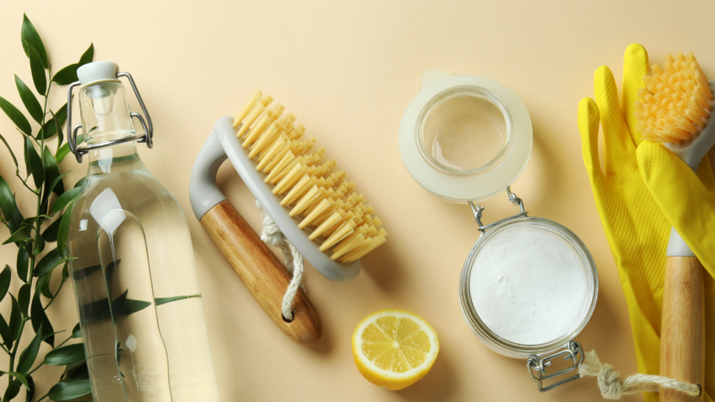 Stock photo from Canva by atlasstudio of eco-friendly cleaning products