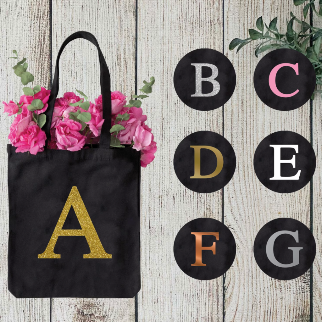 Photo by GiftsInaJiffy on Etsy of a personalised tote bag
