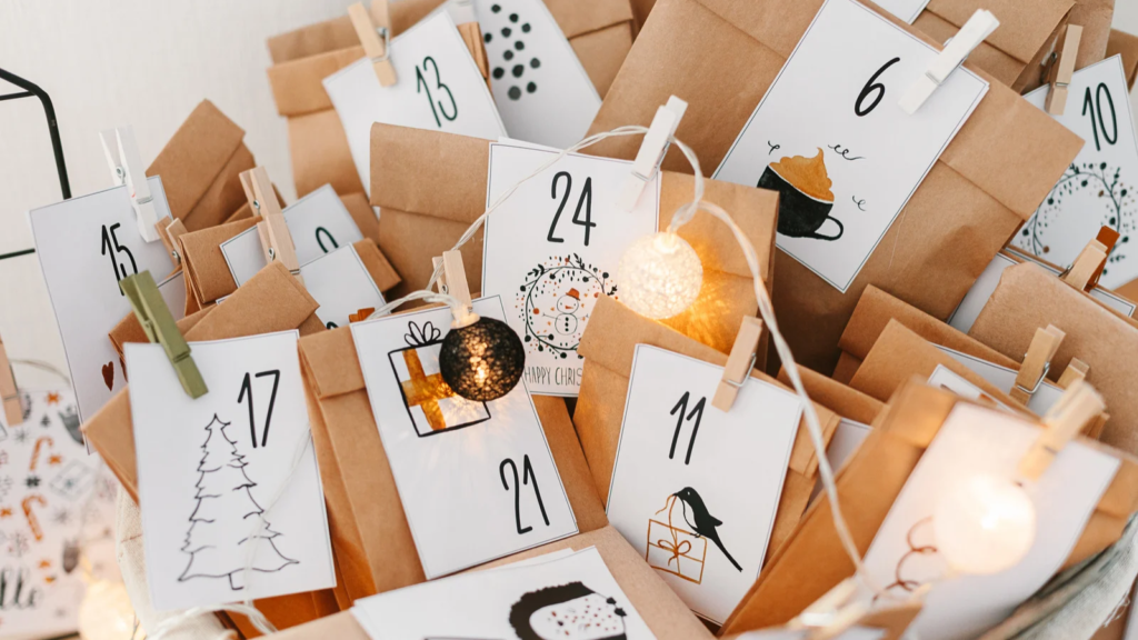 Stock photo from Canva by Switlana Symonenko at Getty Images of an Advent calendar basket