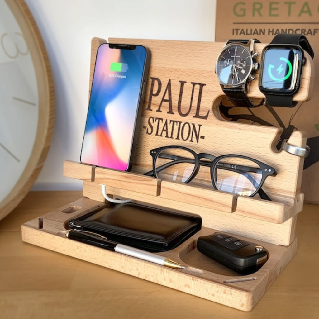 Photo of a Wood Personalized Docking Station By GretaOtoDesign