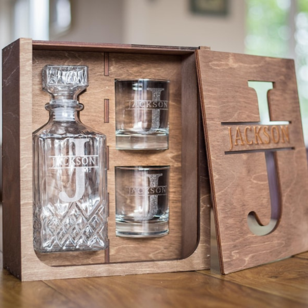 Photo of a Personalized Whiskey Glass Decanter By TheJerryCanCompany