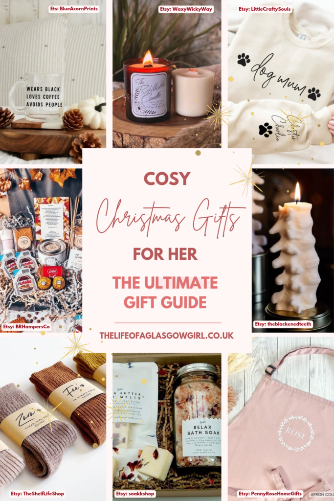 Pinterest Graphic for The Ultimate Guide to Cosy Christmas Gifts for Her Blog Post on Thelifeofaglasgowgirl.co.uk