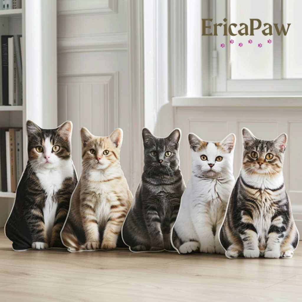 Photo of a Custom Cat-shaped throw pillow by EricaPaw on Etsy