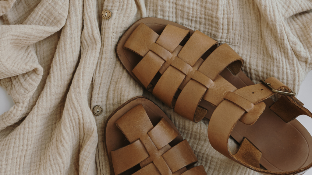Stock photo from Canva of brown sandals