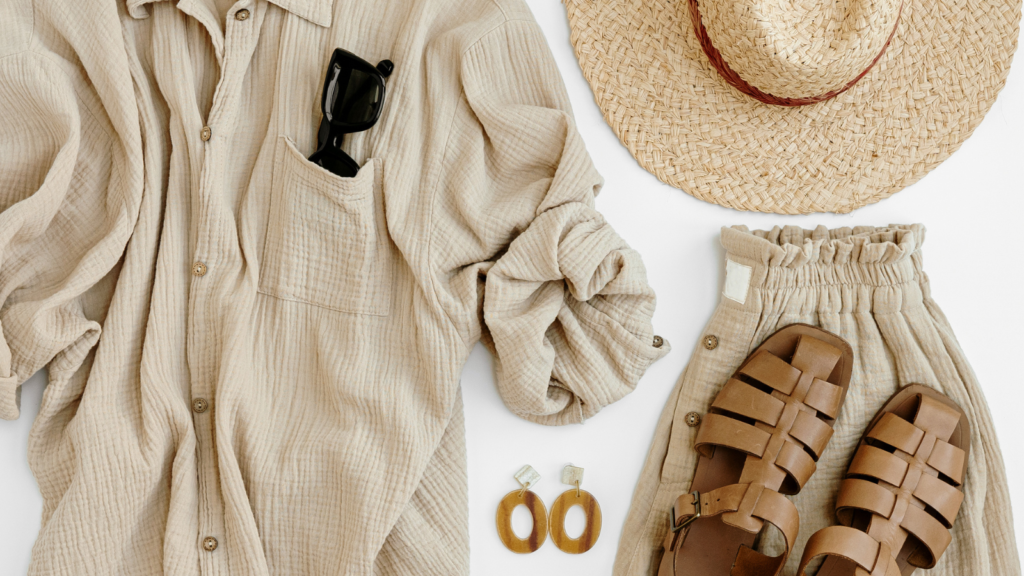 Stock photo from Canva of summer clothing and accessories