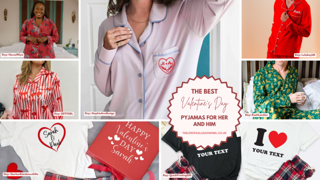 Social Media Graphic for The Best Valentine's Day Pyjama's for Her and Him Blog Post on thelifeofaglasgowgirl.co.uk
