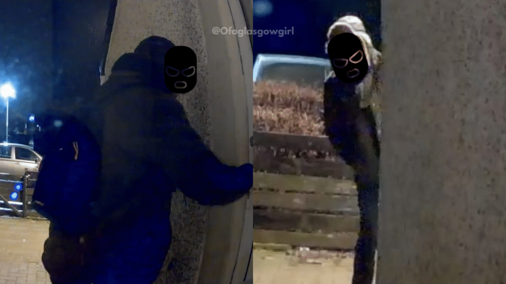 Screenshot from Ofaglasgowgirl home security footage of an attempted break-in