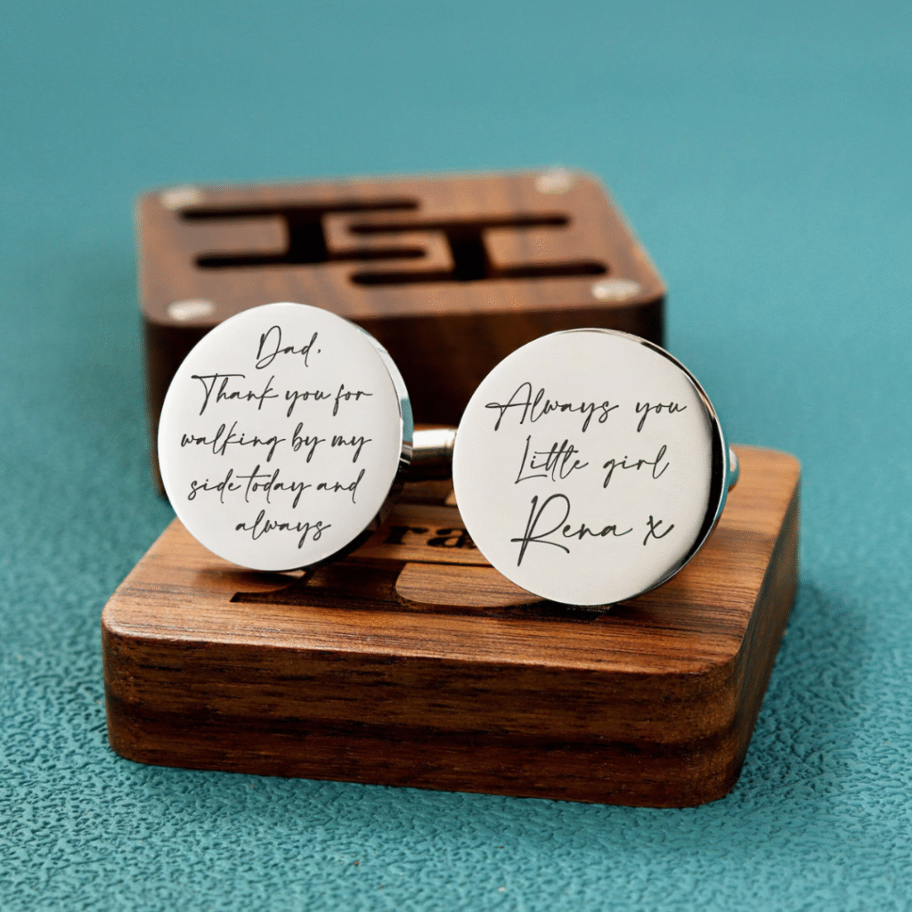 Photo of Personalised Engraved Cufflinks by JaHappiness on Etsy