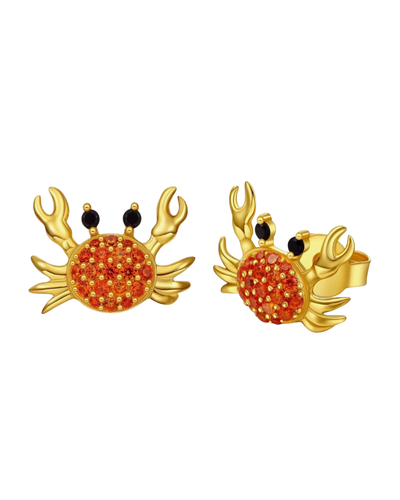 Qings Sparkling Crab Stud Earrings 925 Sterling Silver