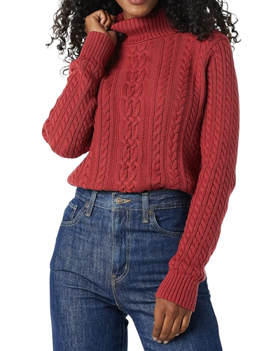 Amazon Essentials Women's Fisherman Cable Roll-Neck Jumper