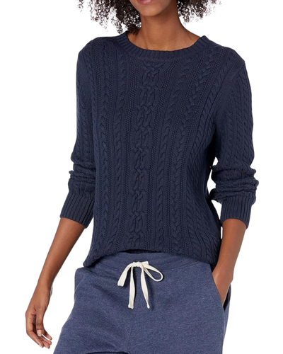 Amazon Essentials Women's Soft Fisherman Cable Long-Sleeve Crewneck Jumper