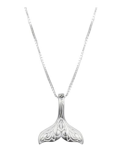 URBAN SHe° 925 Sea Life Sterling Silver Patterned Whale Tail Fish Nautical Charm Mermaid Tail Silver Necklace