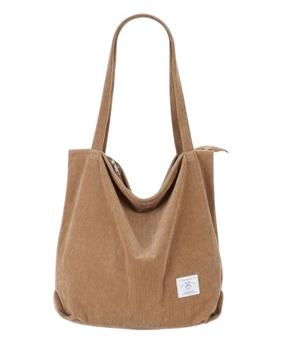 KALIDI Thicken Corduroy Totes Bag Extra Large Capacity Handbags Shoulder Bags with Zipper