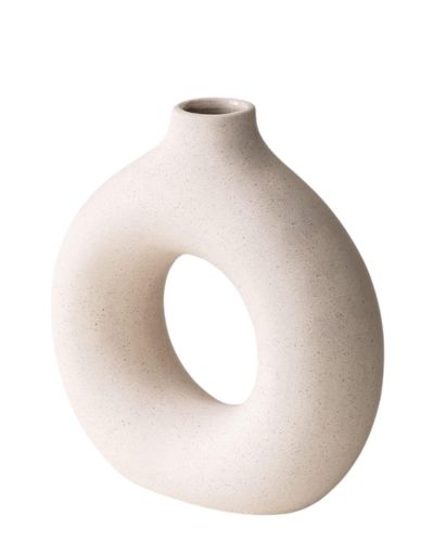 Small White Donut Vase Ceramic
