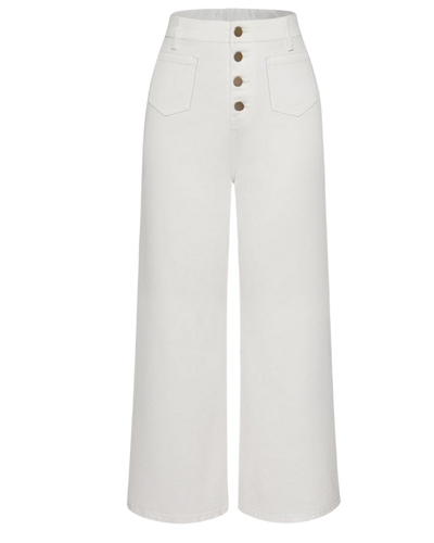 Belle Poque Women Wide Leg Jeans High Waist Stretchy Vintage Denim Trousers with Pockets