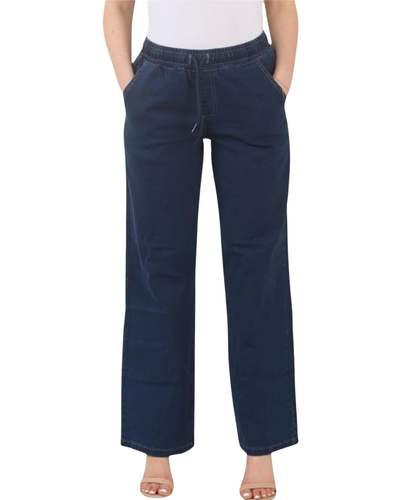 MYT Womens Wide Jeans Elasticated High Waist Stretchy Baggy Straight Ladies Denim Trousers