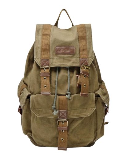 Gootium Canvas Backpack - Vintage Outdoor Rucksack Travel Day Pack