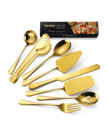 Image of gold serving utensils